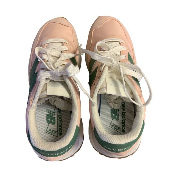 New Balance 237 Women's Lace-Up Closure Round Toe Sneakers - Pink/Green - Picture 3 of 6